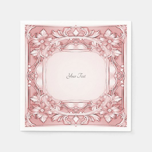 ピンクフローラナプキンス スタンダードカクテルナプキン (正面)