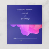 ピンクフローラネイビーブルーホワイトユニークカワイズ結婚ズ プレイスカード (外部開封)