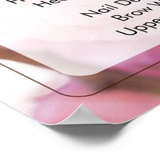 ピンクフローラネイルサロン価格表メニュー ポスター (角)