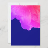 ピンクフローラネービーブルーホワイトカユニークウト結婚ズ 招待状 (裏面)