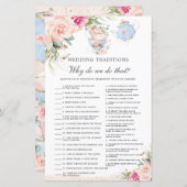 ピンクフローラハイティーパーティー結婚の伝統ゲーム (正面/裏面)