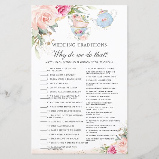 ピンクフローラハイティーパーティー結婚の伝統ゲーム (正面)