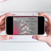 ピンクフローラハイライト卒業パーティー招待状 招待状