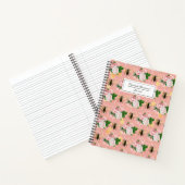 ピンクフローラハチのハニカムパタパーソナライズされたーン ノートブック (内部)