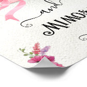 ピンクフローラハットダービーブライダルシャワーテーブルシンボルや象徴 ポスター (角)