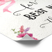 ピンクフローラハットダービーブライダルシャワーハット ポスター (角)