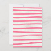 ピンクフローラハットダービーブライダルシャワー 招待状 (裏面)