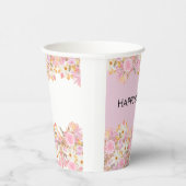 ピンクフローラハッピーバースデー 紙コップ (右)