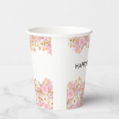 ピンクフローラハッピーバースデー 紙コップ (右)