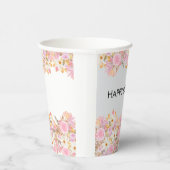 ピンクフローラハッピーバースデー 紙コップ (右)
