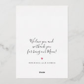 ピンクフローラハッピーマザーズデイカスタムフォト金ゴールド 箔シーズンカード (裏面)