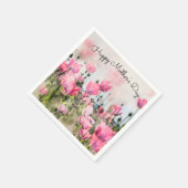ピンクフローラハッピーマザーズデイ水彩 スタンダードカクテルナプキン (角)