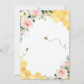 ピンクフローラハニービーベイビーシャワー 招待状 (裏面)