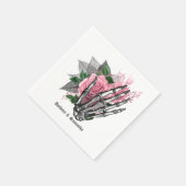 ピンクフローラハロウィーンゴシック スタンダードカクテルナプキン (角)