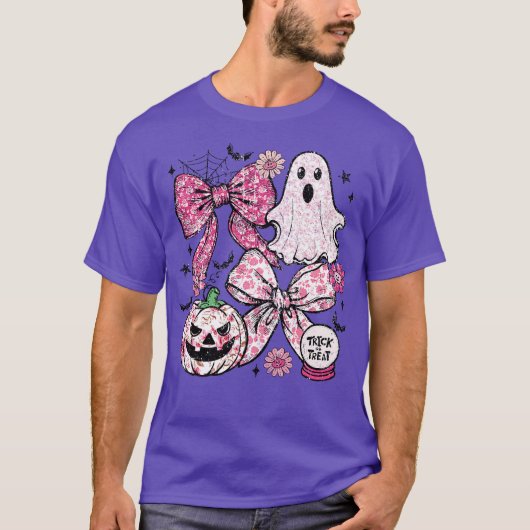 ピンクフローラハロウィーンマッシュアップ Tシャツ (正面)