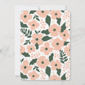 ピンクフローラハートガールバプテスマ 招待状 (裏面)