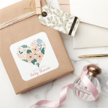 ピンクフローラハートガールベビーシャワー