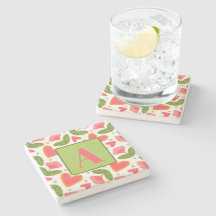 ピンクフローラハートパターかわいらしンカスタムイニシャル