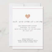 ピンクフローラハートビーベビーシャワー招待状 招待状 (裏面)