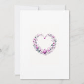 ピンクフローラハートブライダルシャワー 招待状 (裏面)