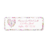 ピンクフローラハートベビーイン開花ベビーシャワー ラベル (正面)