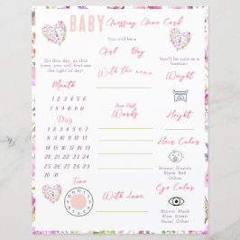 ピンクフローラハートベビー開花ベビーシャワーゲーム