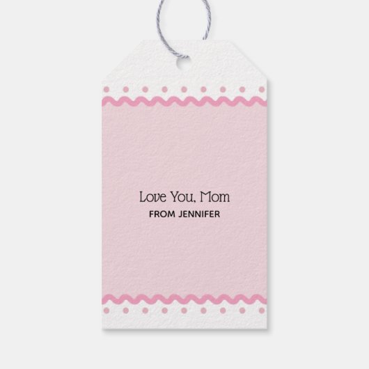 ピンクフローラハート母の日 ギフトタグ (裏面)
