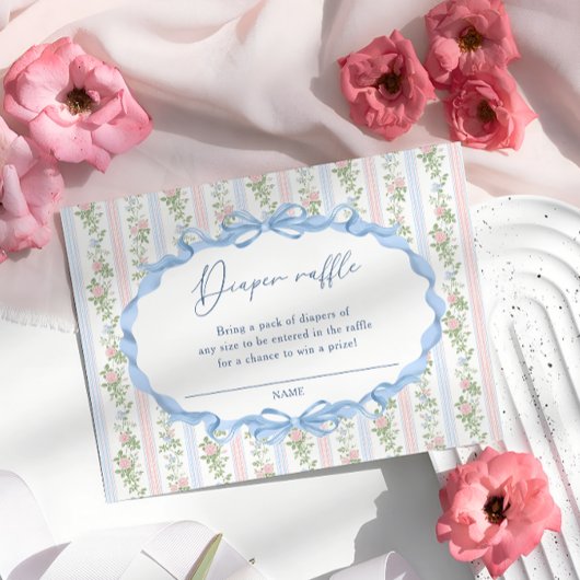 ピンクフローラバウおむつラッフルチケット エンクロージャーカード