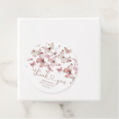 ピンクフローラバタフライガールベビーシャワーありがとう フェイバータグ (インサイチュ)