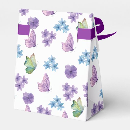 ピンクフローラバタフライガールベビーシャワーへようこそ フェイバーボックス (裏面サイド)