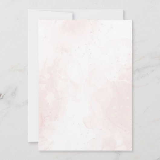 ピンクフローラバタフライガールベビーシャワー 招待状 (裏面)