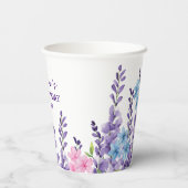 ピンクフローラバタフライガール誕生日 紙コップ (裏面)