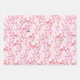 ピンクフローラバタフライベビーシャワーパーソナライズされた ラッピングペーパーシート