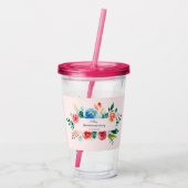 ピンクフローラバチェロレッテブライダルシャワー アクリルタンブラー (裏面)