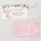ピンクフローラバニーおむつラッフルカードインサート エンクロージャーカード (正面/裏面)