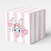 ピンクフローラバニーガールベビーシャワーお気に入りボックス フェイバーボックス (正面サイド)