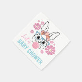 ピンクフローラバニーガールベビーシャワーパーソナライズされた スタンダードカクテルナプキン (角)