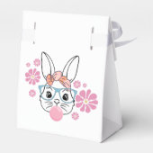 ピンクフローラバニーガールベビーシャワーパーソナライズされた フェイバーボックス (裏面サイド)