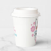 ピンクフローラバニーガールベビーシャワーパーソナライズされた 紙コップ (右)