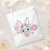 ピンクフローラバニーガールベビーシャワー フェイバーバッグ (クリップ留めされた状態)