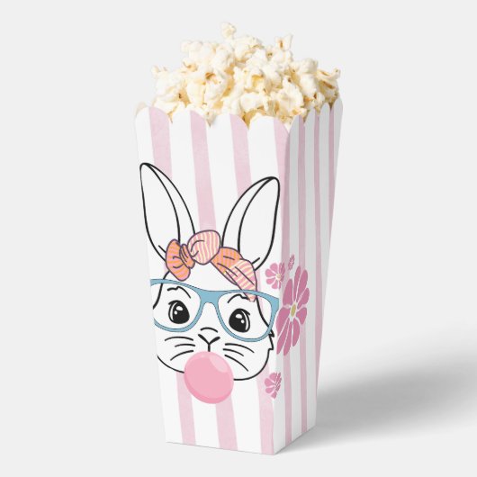 ピンクフローラバニーガールベビーシャワー フェイバーボックス (はじけた状態)