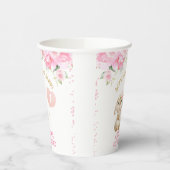 ピンクフローラバニーバルーン誕生日紙カップ 紙コップ (左)