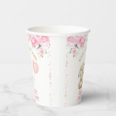 ピンクフローラバニーバルーン誕生日紙カップ 紙コップ (右)
