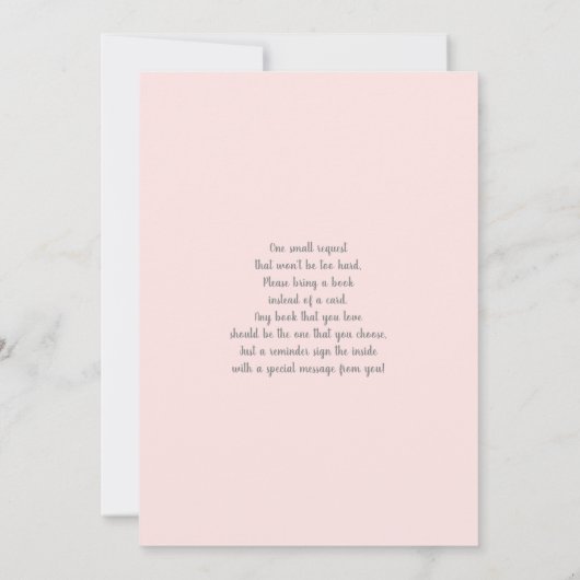 ピンクフローラバニーベビーシャワーガール招待状 招待状 (裏面)