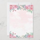 ピンクフローラバニーラビットツインガールベビーシャワーInv 招待状 (裏面)