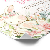 ピンクフローラバニーラビットベビー深夜おむつ ポスター (角)