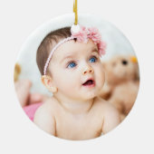 ピンクフローラバニーラビットベビー1stイースター セラミックオーナメント (裏面)