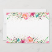 ピンクフローラバニー誕生日写真サンキューカード サンキューカード (裏面)