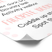 ピンクフローラバニー顔1stバースデーマイルストーン ポスター (角)