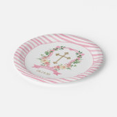 ピンクフローラバプテスマ ペーパープレート (アングル)